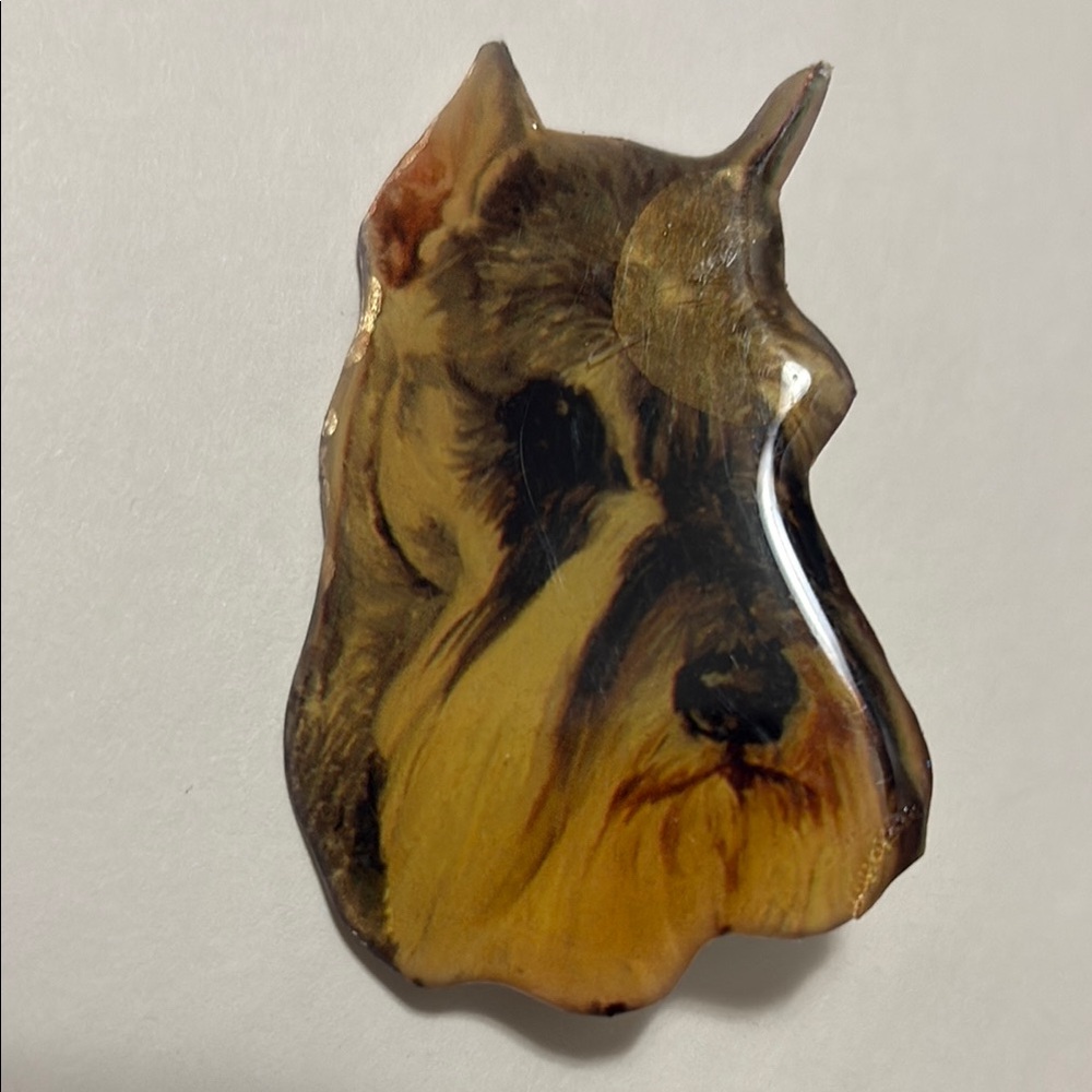 Schnauzer Dog portrait Shaped Brooch